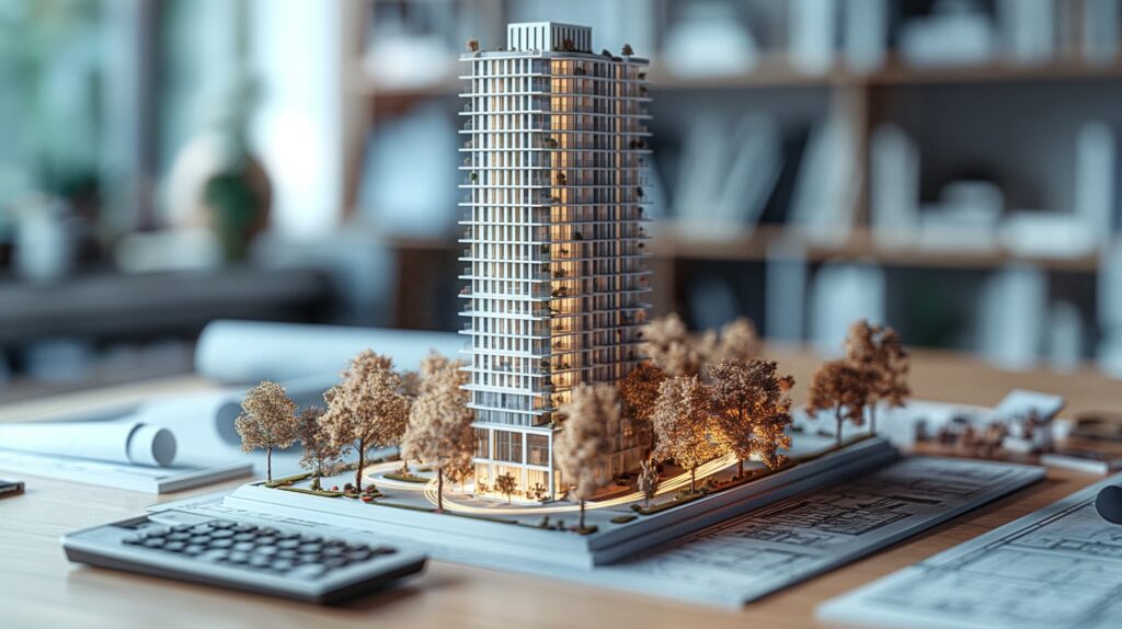 マンションビルの模型